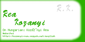 rea kozanyi business card